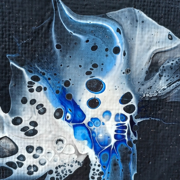 "Blue Dream" Acrylic Pour Painted Magnetic Stretched Canvas - Picture 2 of 6